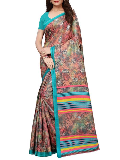 abstract printed saree with blouse - 15887732 - Very Small Image - 1