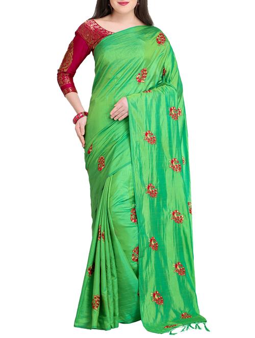 women's embroidered saree with blouse - 15887810 - Very Small Image - 1