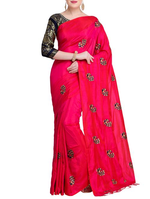 ethnic motif embroidered saree with blouse - 15887812 - Very Small Image - 1