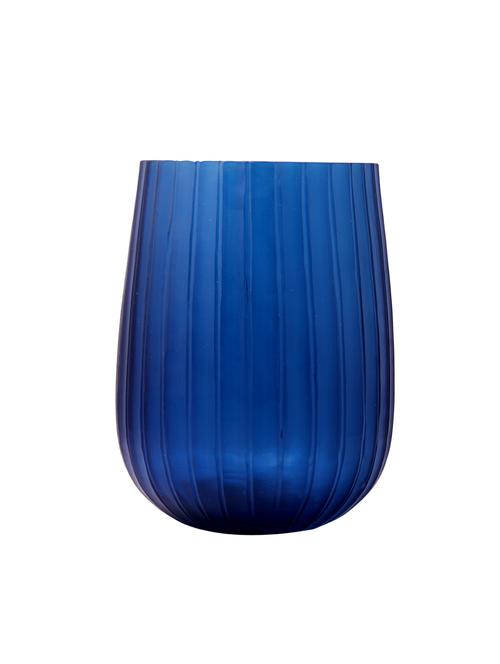 anasa décor hmmered 9.75 inch blue glass vase - 15888934 - Very Small Image - 1
