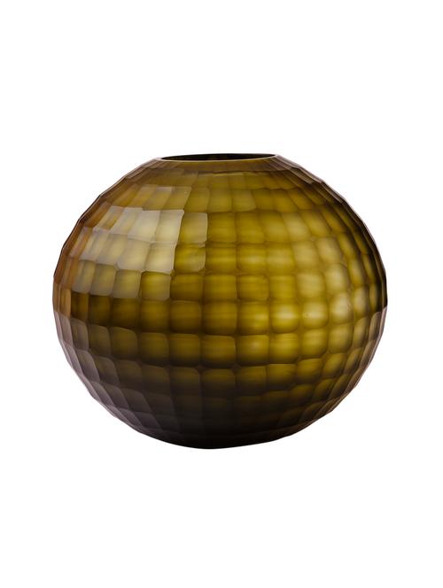 anasa décor green round 8.5 inch glass vase - 15888948 - Very Small Image - 1