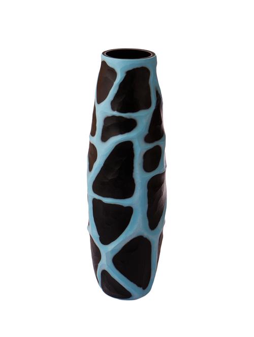 anasa décor dholak cutting sky blue 18 inch glass vase - 15888955 - Very Small Image - 1