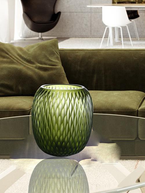 anasa décor verde oliva glass vase - 15888966 - Very Small Image - 1