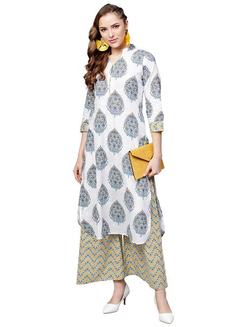 floral printed kurta palazzo set - 15889739 - Very Small Image - 1