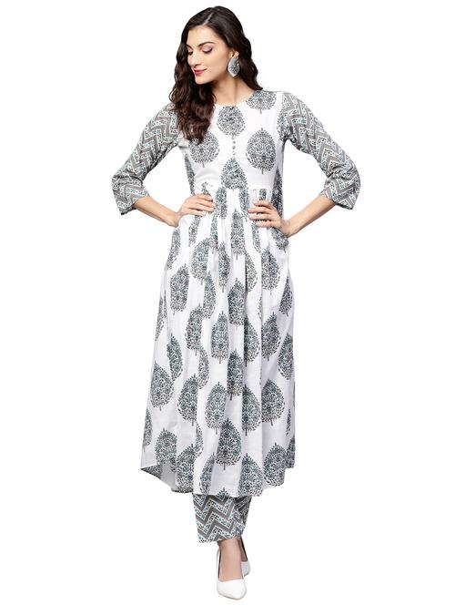 floral printed kurta pant set - 15889749 - Very Small Image - 1