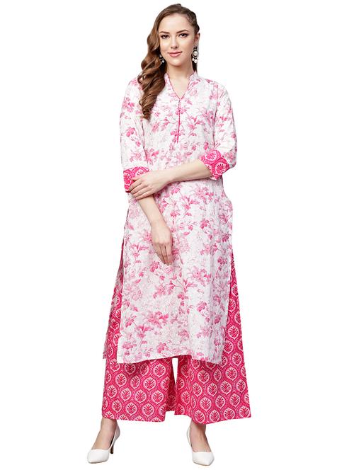 floral printed kurta palazzo set - 15889751 - Very Small Image - 1