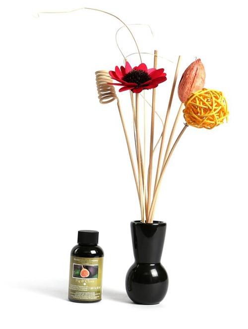 hosley decorative small black diffuser with fragrance oil and reeds - 15889784 - Very Small Image - 1
