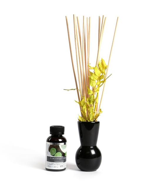 hosley decorative small black diffuser with fragrance oil and reeds - 15889785 - Very Small Image - 1