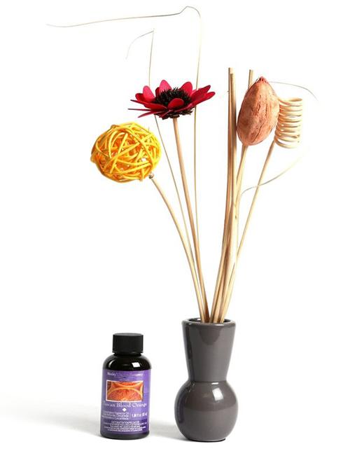 hosley decorative small grey diffuser with fragrance oil and reeds - 15889786 - Very Small Image - 1