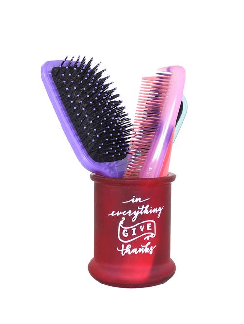 hosley trendy gift red jar pen holder/comb holder - 15890261 - Very Small Image - 1