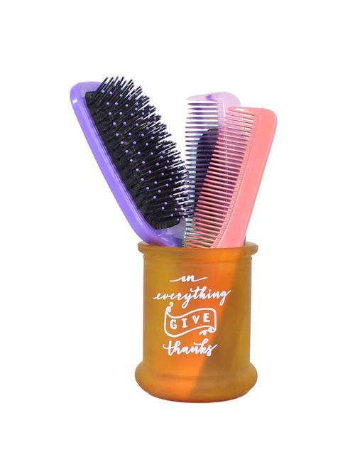 hosley trendy gift yellow jar pen holder/comb holder - 15890262 - Very Small Image - 1