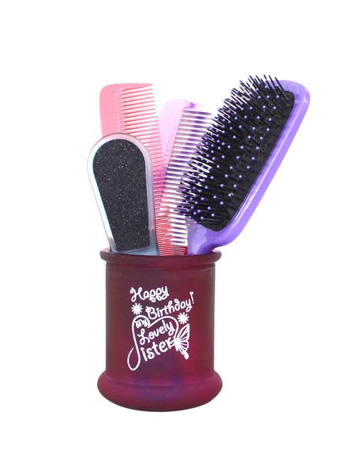 hosley trendy gift purple jar pen holder/comb holder - 15890263 - Very Small Image - 1