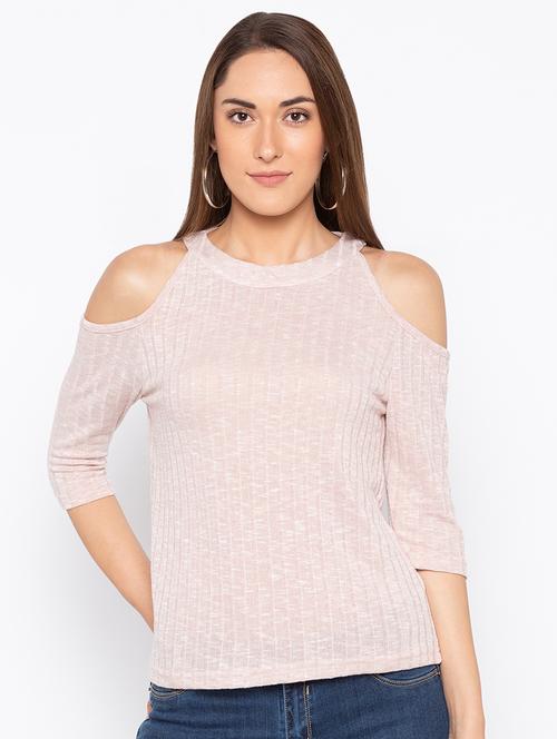 cold shoulder round neck top - 15890321 - Very Small Image - 1