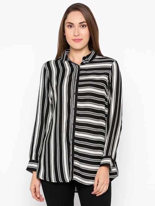 striped curved hem shirt - 15890364 - Very Small Image - 1