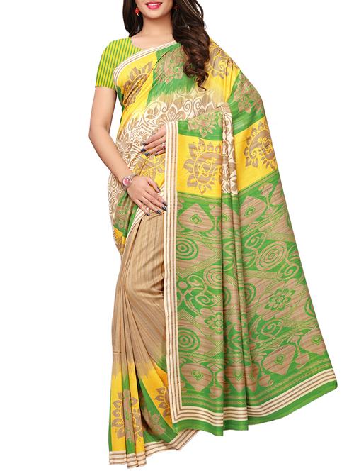 floral print saree with blouse - 15890592 - Very Small Image - 1