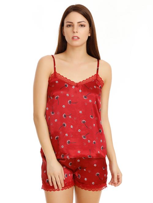 lace trim floral shorts set - 15890837 - Very Small Image - 1
