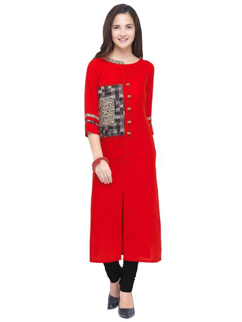 straight patch work kurta - 15892617 - Very Small Image - 1