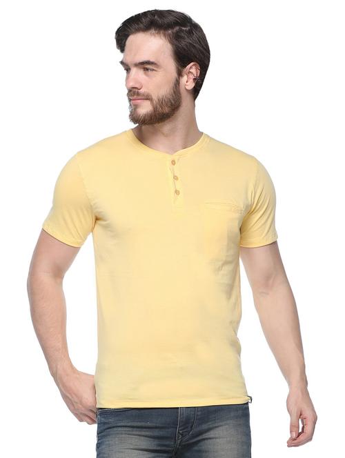 yellow cotton blend pocket tshirt - 15892956 - Very Small Image - 1