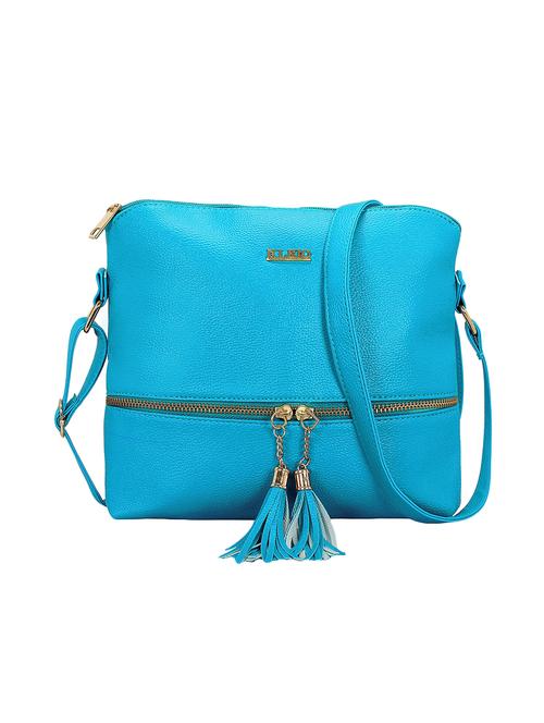 blue leatherette (pu) sling bag - 15893341 - Very Small Image - 1
