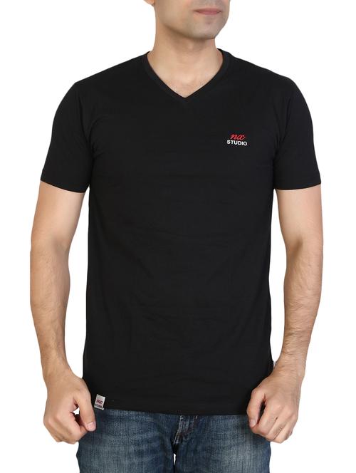 black cotton blend t-shirt - 15893891 - Very Small Image - 1