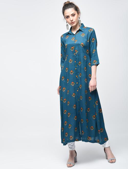 women's front slit kurta - 15894116 - Very Small Image - 1