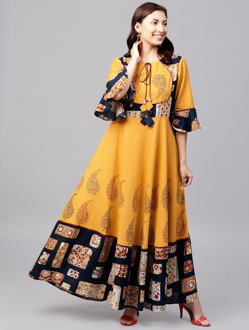 a-line bell sleeves dress - 15894267 - Very Small Image - 1