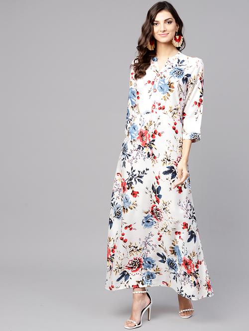 a-line foil print dress - 15894315 - Very Small Image - 1