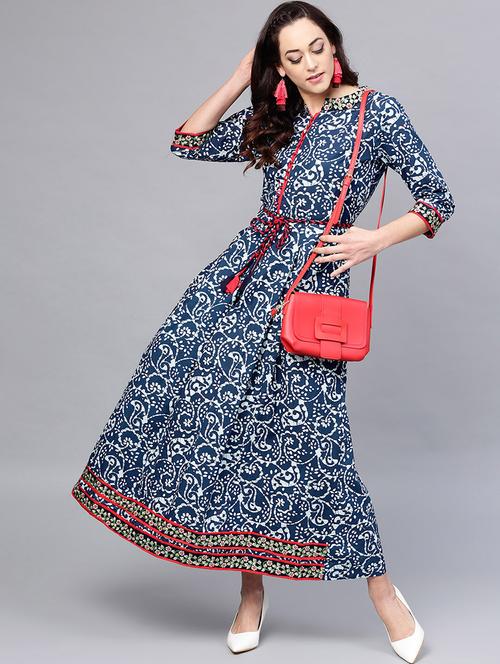 a-line printed dress - 15894334 - Very Small Image - 1