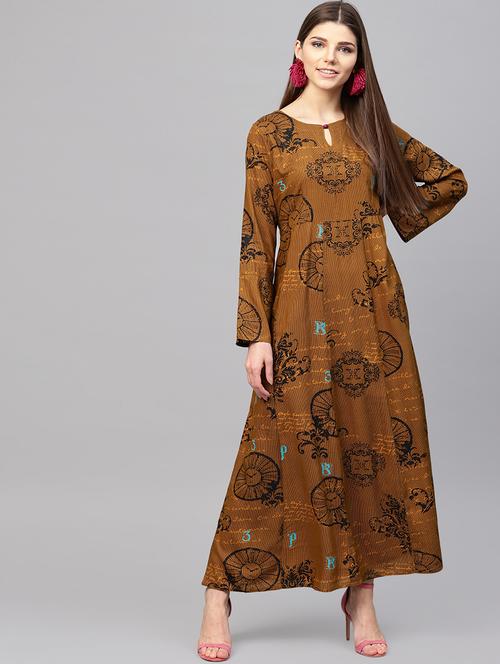 a-line printed dress - 15894378 - Very Small Image - 1