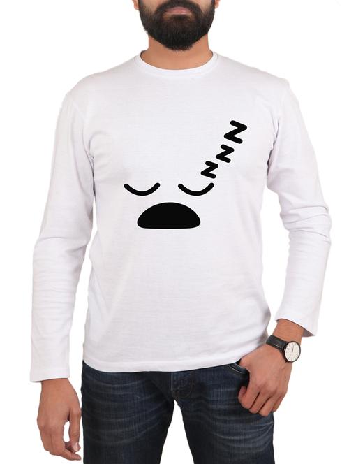 white cotton chest print t-shirt - 15894408 - Very Small Image - 1