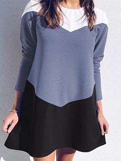 color block a-line dress - 15894739 - Very Small Image - 1