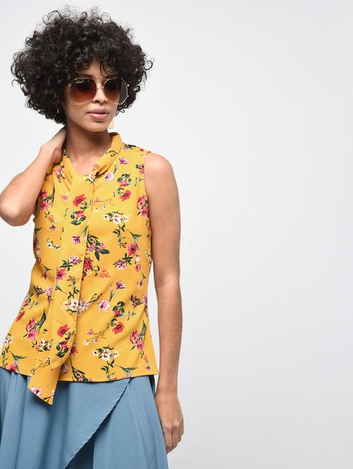 tie knot floral top - 15896662 - Very Small Image - 1