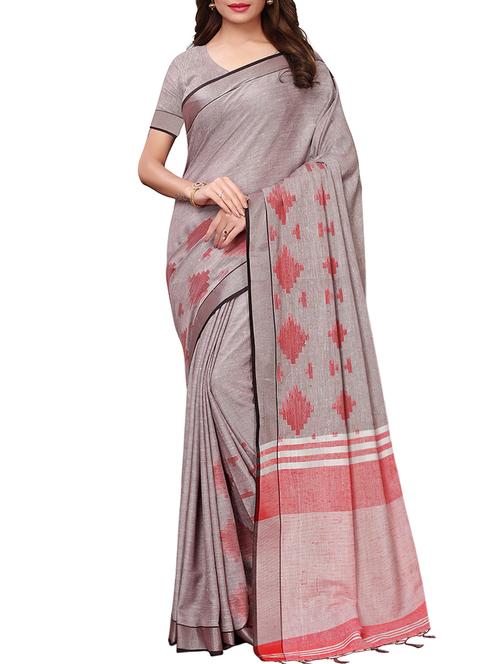geometric self design saree with blouse - 15897142 - Very Small Image - 1