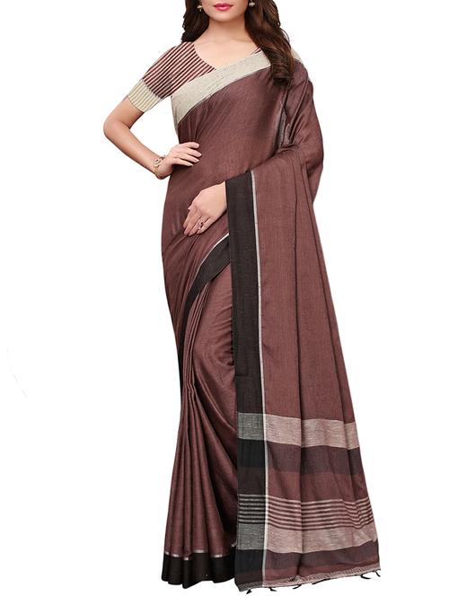 solid handloom saree with blouse - 15897145 - Very Small Image - 1