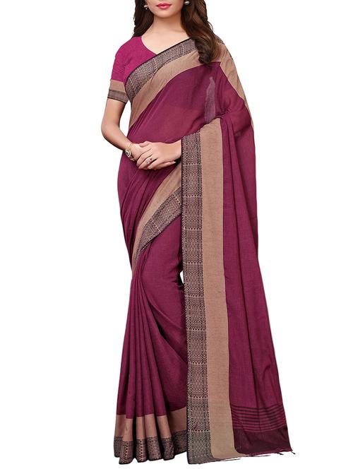 solid handloom saree with blouse - 15897154 - Very Small Image - 1