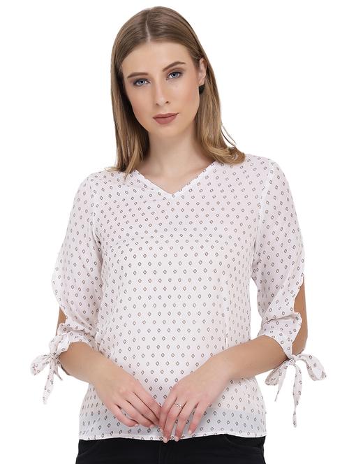 tie up sleeved v-neck top - 15897384 - Very Small Image - 1