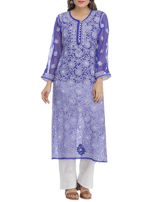 chikankari straight kurta - 15898587 - Very Small Image - 1