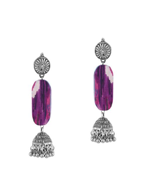 silver metal jhumka earring - 15899868 - Very Small Image - 1