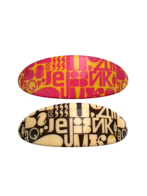 combo of 2 multicolour shiny hair ponytail barrette clutcher alligator buckle with 1 banana hair clip for women/girl - 15899967 - Very Small Image - 1