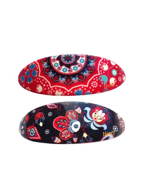 combo of 2 multicolour shiny hair ponytail barrette clutcher alligator buckle with 1 banana hair clip for women/girl - 15899973 - Very Small Image - 1