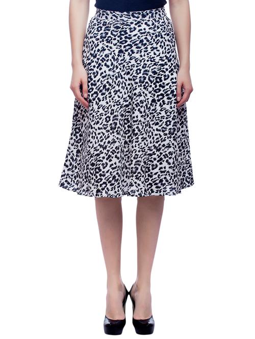animal print flared skirt - 15900251 - Very Small Image - 1