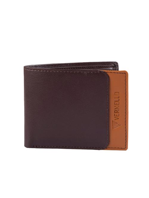 brown 2 fold leatherette wallet - 15900284 - Very Small Image - 1