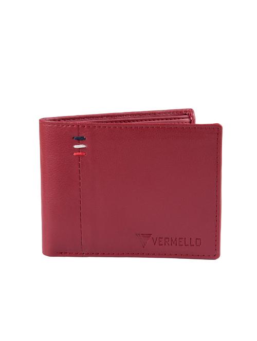 red 2 fold leatherette wallet - 15900288 - Very Small Image - 1