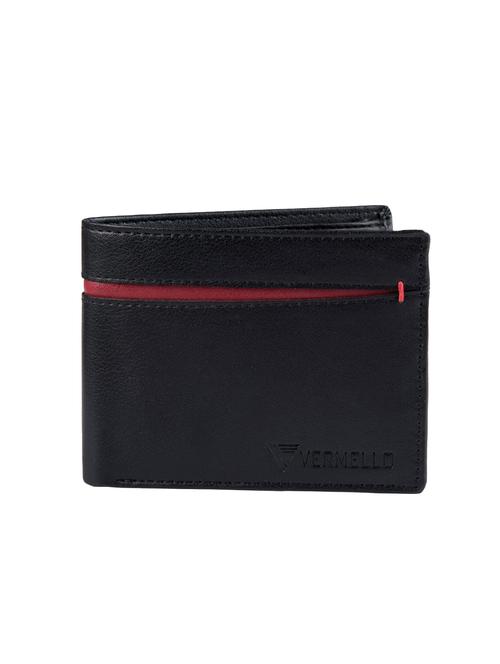 black 2 fold leatherette wallet - 15900297 - Very Small Image - 1
