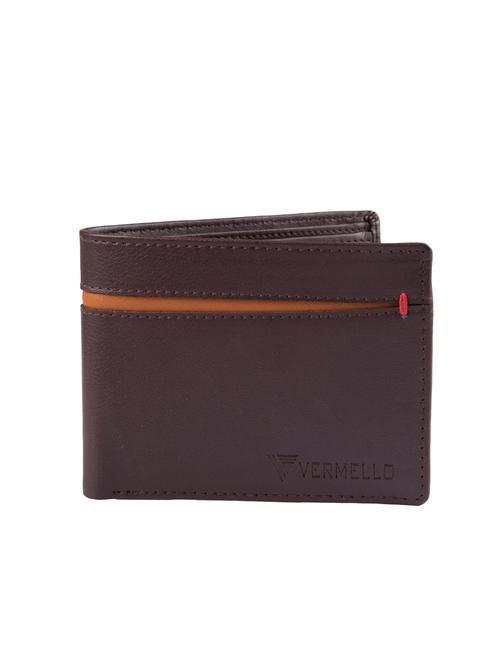 brown 2 fold leatherette wallet - 15900299 - Very Small Image - 1