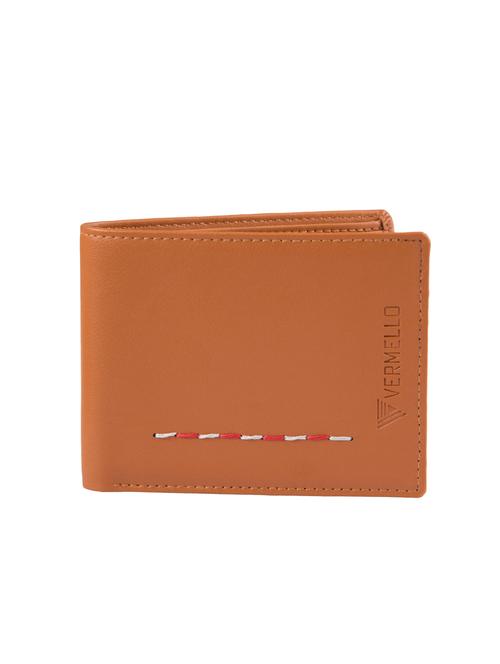 tan 2 fold leatherette wallet - 15900322 - Very Small Image - 1