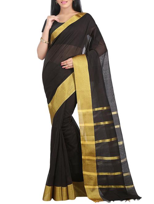 zari border black woven saree - 15900357 - Very Small Image - 1