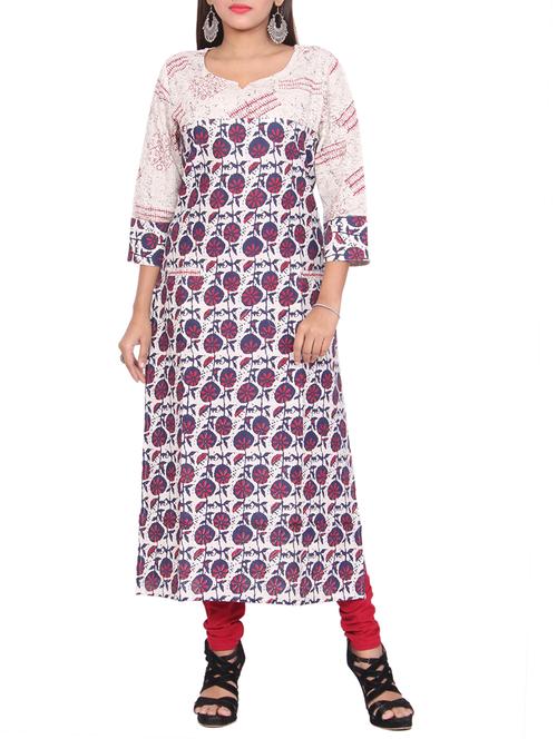 printed straight kurta - 15900451 - Very Small Image - 1