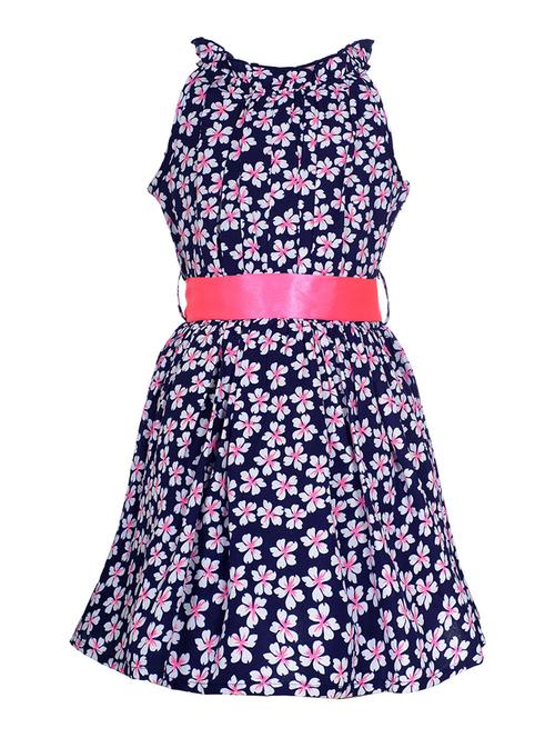 blue polyester frock - 15900493 - Very Small Image - 1