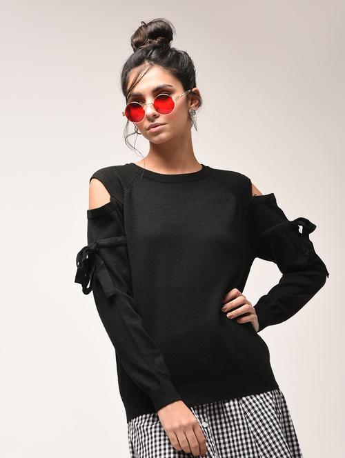 cold shoulder knot detail top - 15900922 - Very Small Image - 1